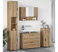 KTHLBRH Mueble de Baño Moderno de Madera 192 cm Almacenamiento Práctico Estantes y Puertas Organización Minimalista Acabado Mate Resistente a la Humedad