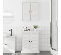 KTHLBRH Mueble de Baño Rústico con Estantes y Puertas de Madera Maciza de Pino, Almacenamiento Rectangular con Acabado Mate y Pomos de Metal, Organizador Versátil para Toallas