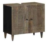 KTHLBRH Mueble Lavabo Madera Roble Macizo con Amplio Almacenamiento y Diseño Tallado a Mano para Baño Moderno y Espacioso