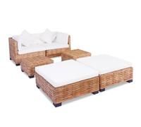 KTHLBRH Muebles de exterior para jardín, muebles de exterior, 16 piezas, ratán natural