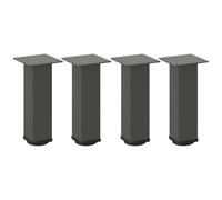 KTHLBRH Patas de mesa 4 piezas Antracita 30-32 cm Acero | Patas ajustables, soporte de 140 x 140 mm, tubo de 80 x 80 mm, tornillos M5 x 18 incluidos, mesa de café