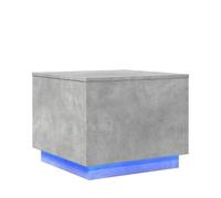 KTHLBRH Pequeña mesa de jardín auxiliar para sofá, balcón, mesa de jardín, pequeña, mesa de centro con luces LED, color gris hormigón, 50 x 50 x 40 cm, para dormitorio, jardín, balcón, salón