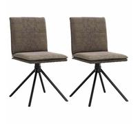 KTHLBRH Silla de Comedor Giratoria 360° con Diseño Ergonómico, Estructura Robusta de Metal y Madera, Tapizado de Ante Sintético Resistente y Fácil Limpieza, Ideal para