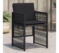 KTHLBRH Silla de Jardín Abatible con Cojines Lavables, Ratán PE y Estructura de Acero para Exteriores, Mueble de Exterior con Respaldo Reclinable y Fundas Extraíbles, Diseño Compacto