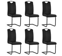 KTHLBRH Sillas de Comedor Voladizas Modernas, Set de 6 Sillas Acolchadas con Tapizado de Cuero Sintético y Estructura de Madera Robusta para Cocina o Comedor, Cómodas