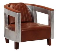 KTHLBRH Sillon de Aviador de Cuero auténtico marrón Sillón Aviador de Cuero Auténtico, Diseño Sobrio y Confortable para Descansar