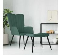 KTHLBRH Sillón de Relax con Taburete Terciopelo Verde Oscuro Sillón Relax Acolchado Tapizado en Terciopelo Suave con Estructura de Acero Estable