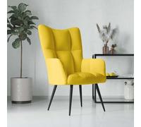 KTHLBRH Sillón de Relax de Terciopelo Amarillo Mostaza Sillón Relax Moderno con Acolchado Denso y Estructura de Acero Estable