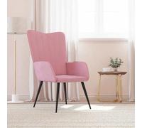 KTHLBRH Sillón de Relax de Terciopelo Rosa Sillón Relax Acolchado Tapizado en Terciopelo Suave con Estructura de Acero Estable