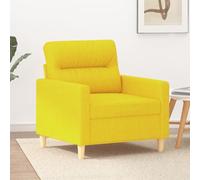 KTHLBRH Sillón de Tela Amarillo Claro Sillón Moderno y Cómodo con Estructura Metálica y Tela Transpirable 60 cm