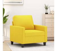 KTHLBRH Sillón de Tela Amarillo Claro Sillón Moderno y Cómodo con Estructura Metálica y Tela Transpirable 60 cm