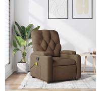 KTHLBRH Sillón reclinable con Masaje de Tela marrón Sillón Reclinable Eléctrico con Función de Inclinación y Reposapiés Ajustable