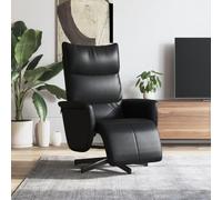 KTHLBRH Sillón reclinable con reposapiés Cuero sintético Negro Sillón Reclinable Giratorio 360° con Función Manual y Acolchado Confortable