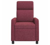 KTHLBRH Sillón reclinable rojo vino de tela de poliéster con estructura | Ángulo ajustable 115°-160°, reposabrazos planos, marco mixto metal-madera, adecuado para sala de estar y estudio