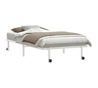 KTHLBRH Somier plegable blanco 100 x 200 cm acero | Con ruedas, estructura metálica, diseño ahorra espacio, sin colchón