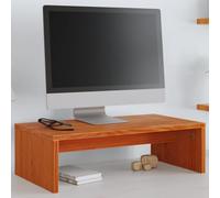 KTHLBRH Soporte para monitor, color marrón cera, mesa de televisión, hifi, aparador, salón, TV, armario bajo armario, 50 x 27 x 15 cm, madera maciza de pino