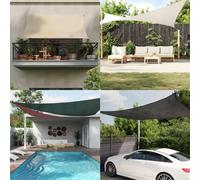 KTHLBRH Vela de Sombra HDPE 100% Impermeable y Resistente a los Rayos UV para Jardín, Terraza, Patio o Balcón - Incluye Cuerdas y Herrajes de Acero Inoxidable