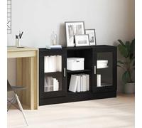 KTHLBRH Vitrina Negro Aparador de Almacenaje Moderno con 2 Compartimentos y Puertas, Estantería para Hogar y Decoración. 120 x 30.5 x 70 cm Madera contrachapada