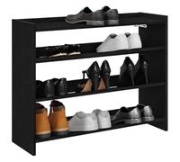 KTHLBRH Zapatero de Madera Contrachapada Negro 80x25x62 cm con Estantes - Organizador de Calzado con Amplio Espacio de Almacenamiento y Diseño Delgado para Entradas y Pasillos