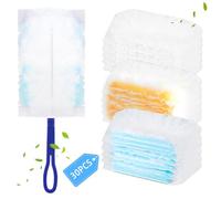 KTIMI 31 Piezas para Swiffer Dust Duster Refill Kit, Recambios de Plumero con 1 Mango, Plumeros Electrostáticos para Mantenimiento del Hogar y la Oficina (3 Colores)