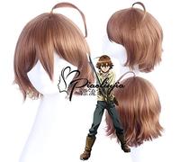 Ktip Up Akame ga KILL! Yokodera youto pelucas de cosplay peluca de pelo sintético de fibra de alta temperatura recta corta marrón