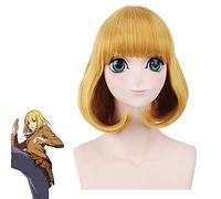 Ktip Up Anime Midorikawa Hana Cosplay Peluca Dorada Rubia Corto Bob Peinado Flequillo plano Prisión Escuela Sintético Cabello completo Mujeres