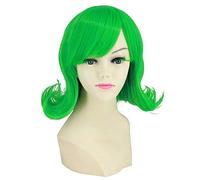Ktip Up Inside Out Disgust Cosplay Peluca Corta Rizado Verde Flequillo Lateral Pelo Sintético Halloween Anime Disfraz Pelucas Kuks022