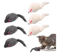 KTL 6 Paquetes de Juguetes para Gatos Interactivo Juguetes para Ratones Catnip para Gatos Peludo Rat贸n Gato Gatito Que juegan a Masticar Dientes Limpieza Realista Juguete de Felpa