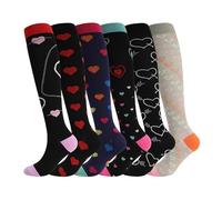 KTLCNDF Calcetines de compresión largos (6 pares): calcetines de nailon de secado rápido que absorben la humedad for correr y yoga.(6pairs-series-3,L/XL)