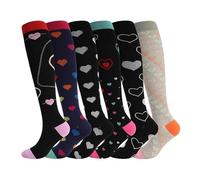 KTLCNDF Calcetines de compresión largos (6 pares): calcetines de nailon de secado rápido que absorben la humedad for correr y yoga.(6pairs-series-10,S/M)