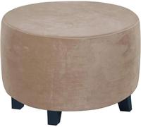KTLCNDF Funda For Otomana Redonda - Tejido Elástico De Terciopelo Suave, Compatible con Reposapiés De 76 A 104 Cm, Protector Lavable De Fácil Cuidado(Khaki,M)