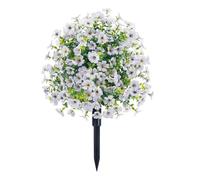 KTLCNDF Geranio Artificial con Estacas De Tierra: Conjunto De Plantas Artificiales Realistas For Decoración De Jardín Y Hogar.(White)