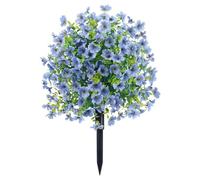 KTLCNDF Geranio Artificial con Estacas De Tierra: Conjunto De Plantas Artificiales Realistas For Decoración De Jardín Y Hogar.(Blue)