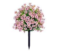 KTLCNDF Geranio Artificial con Estacas De Tierra: Conjunto De Plantas Artificiales Realistas For Decoración De Jardín Y Hogar.(Pink)