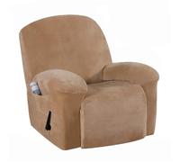 KTLCNDF Juego De 4 Fundas De Terciopelo For Sillón Reclinable: Fundas Elásticas De Felpa For Sillones Reclinables Manuales/eléctricos con Bolsillos Laterales Y Protector De Muebles.(Leather)