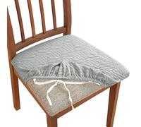 KTLCNDF Juego De 4 Protectores For Sillas De Comedor De Jacquard: Funda De Tela Flexible con Forro Resistente A La Intemperie For Eventos En Interiores Y Exteriores.(Sliver,Small 4PC)