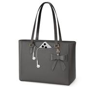 KTMOUW Bolso Mujer Grande Bolsos de Mujer Bolsos para Universitarias Impermeable Cuero PU Bolso Shopper Tote Bag Bolsa Trabajo Tote Gris