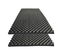 KTOESHEO 2 paneles acústicos, 48 x 24 x 2 pulgadas, paneles de pared de espuma insonorizada, panel de espuma de estudio de espuma ignífuga de alta densidad con cancelación de ruido, ruido (negro)
