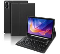 KTOITION Funda de teclado para Xiaomi Redmi Pad 2 de 11 pulgadas 2025, teclado Bluetooth desmontable inalámbrico con funda protectora, color negro