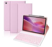 KTOITION Teclado para Lenovo Tab 10.1 pulgadas TB311FU/TB311XU - Funda con teclado para Lenovo Tablet 10.1 pulgadas 2025 - Funda protectora rosa