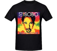 KTOPMC DJ Bobo Planet Colors Custom T Shirts Design Round Neck Black(Large)