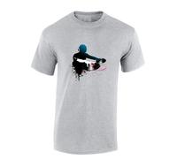 KTOPMC DJ Paint Splash Mens T Shirt Cool Records Vinyl DJ Gift Music Musician Top Grey(Small)