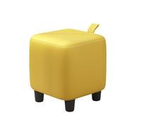 KTREZ - cubeta de asiento de piel sintética, taburete apilable para sofá con mango portátil, taburete rectangular otomanos para sofá, reposapiés móvil impermeable para la vida amarillo-L