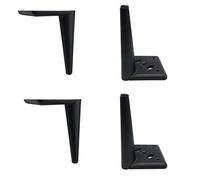 KTREZ Patas de metal para muebles, patas de muebles de 6 pulgadas, acero inoxidable, para sofá, mesa, armario, encimera, estantes, patas de repuesto de altura ajustable, juego de 4 (3 colores), negro