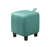 KTREZ Reposapiés pequeño, taburete de madera maciza, reposapiés acolchado de cuero PU, taburete de maquillaje de un asiento, cambiador, banco de zapatos, sofá, taburete de té, cambio de zapatos