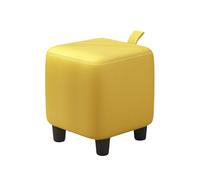 KTREZ Reposapiés pequeño, taburete de madera maciza, reposapiés tapizado de cuero PU, taburete de maquillaje de un asiento, cambiador, banco, sofá, taburete de té, cambio de zapatos, reposapiés