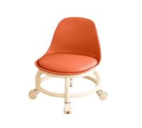 KTREZ - Taburete giratorio con soporte trasero, reposapiés resistente, asiento de rodillo bajo, taburete giratorio de 360 grados para limpieza, oficina, cochera, spa, tienda, color naranja