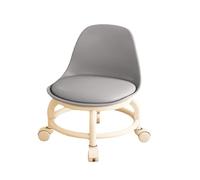 KTREZ - Taburete giratorio con soporte trasero, reposapiés resistente, asiento de rodillo bajo, taburete giratorio de 360 grados para limpieza, oficina, cochera, spa, tienda, color gris