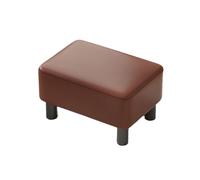 KTREZ - Taburete pequeño de piel sintética, taburete de tela otomano con patas de plástico, 16/23 cm de alto, reposapiés rectangular para adultos con almohadillas para orejas antideslizantes