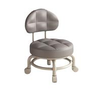 Ktrezs Cojón Redondo Grueso Taburete bajo enrollamiento, Silla de Taburete de Rueda móvil, Taburete ergonómico de polea sin Brazo para la Costura de la Costura del baño Gray